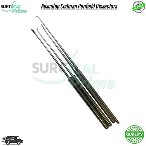 Set of 4 Aesculap Codman Penfield Dissectors & Hook Probe Neurology Orthopedics