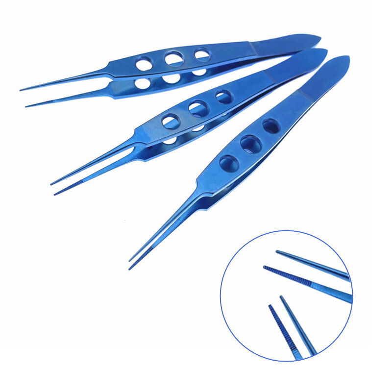 1pc Ophthalmic Tissue Forceps serrated tips Conjunctiva Tweezers