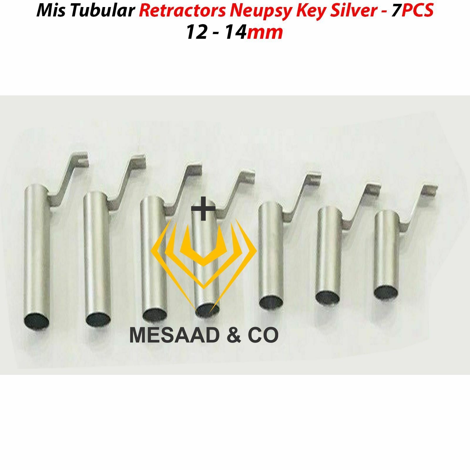 OR G Mis Tubular Retractors Neupsy Key Silver 7 PCs 12-14mm Surgical Instruments