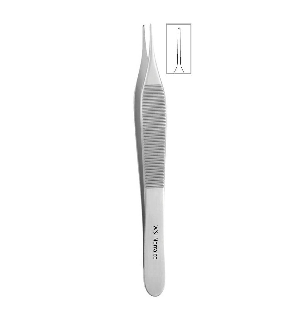 3 Adson Tissue Forceps, 4.75″, Straight, Delicate Tips, 1 x 2 Teeth, Premium