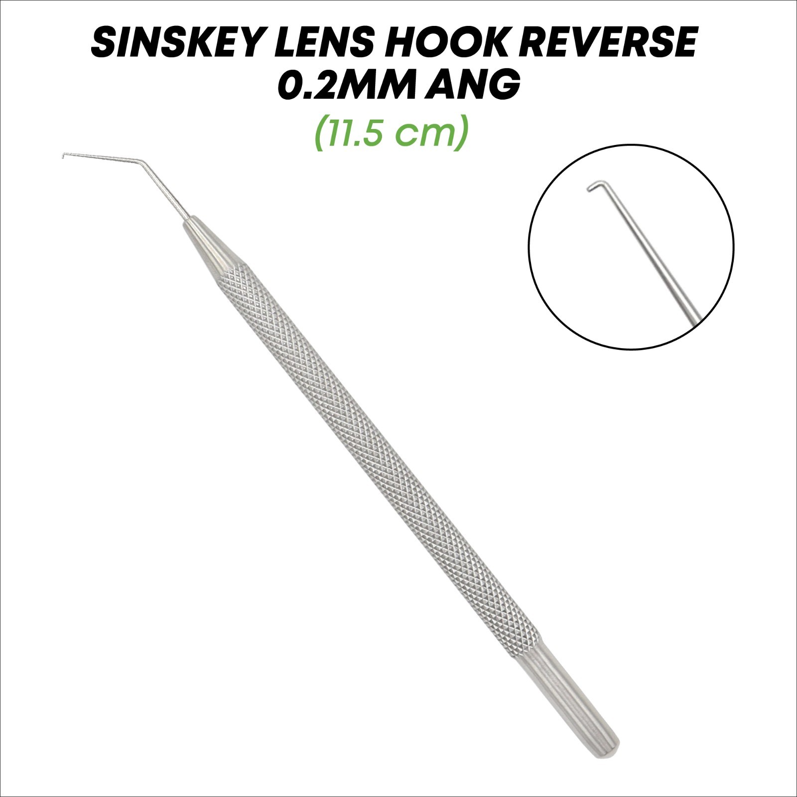 Sinskey Lens Hook Reverse 0.2mm Tip 11.5cm Stainless Steel Ophthalmic Instrument