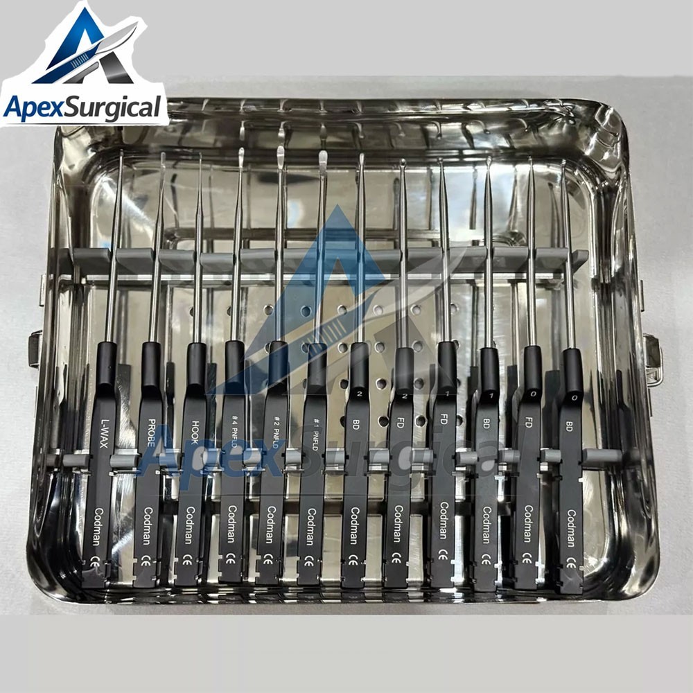 Lot Of 12 Codman Microdiscectomy Karlin Cervical Curettes Set w Tray