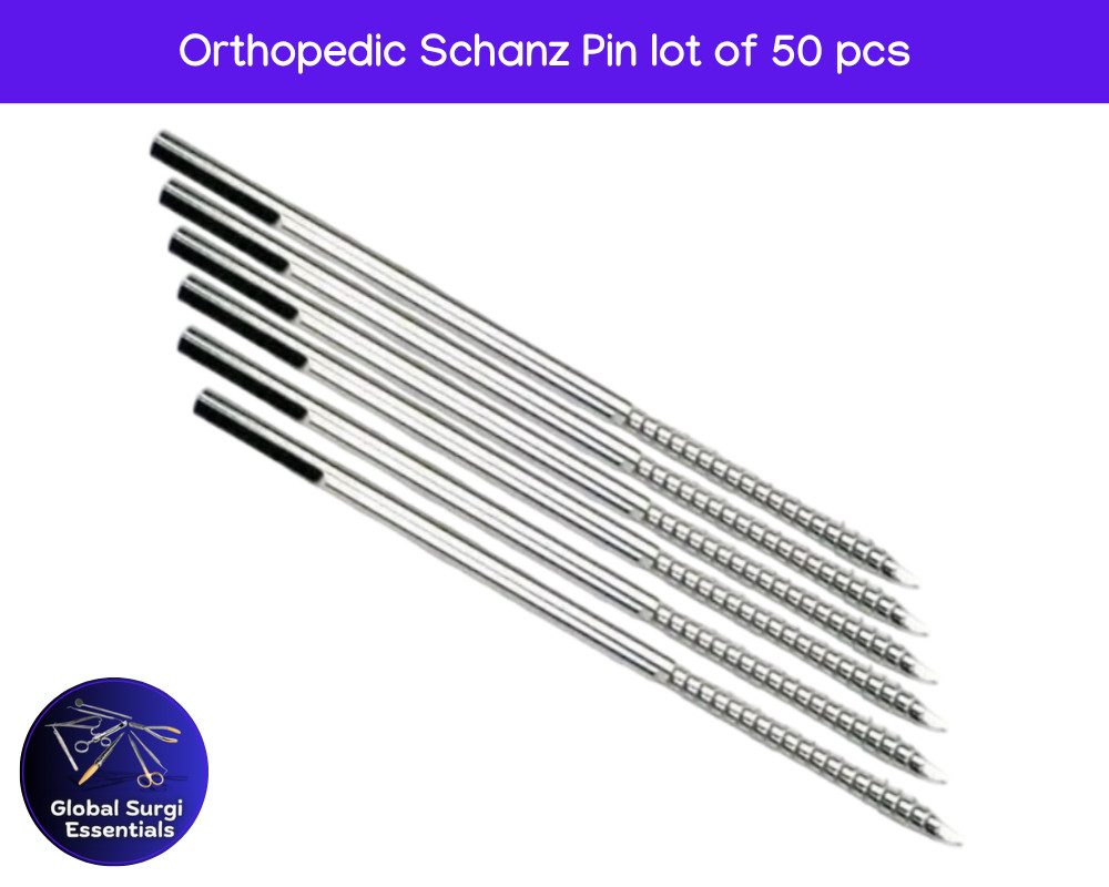 Orthopedic Schanz Pin Set – 50 pcs Veterinary Surgical Instruments, MedicalGrade
