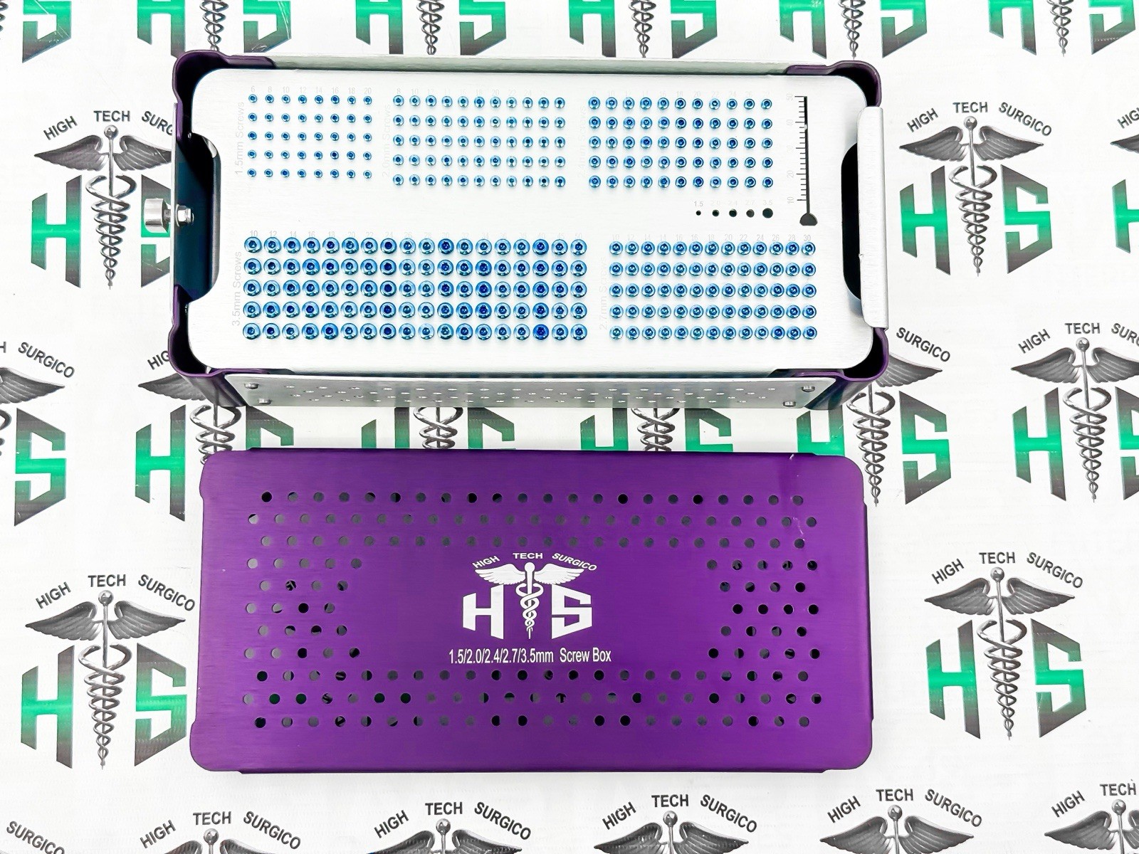 Combo of Orthòpedìc Screw Box 1.5/2.0/2.4/2.7/3.5 Titanium Set 309 Pcs + Drivers