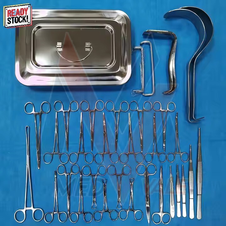 35 Pcs Basic Laparotomy Instruments Set Medical Surgical Abdominal Surgery Kit