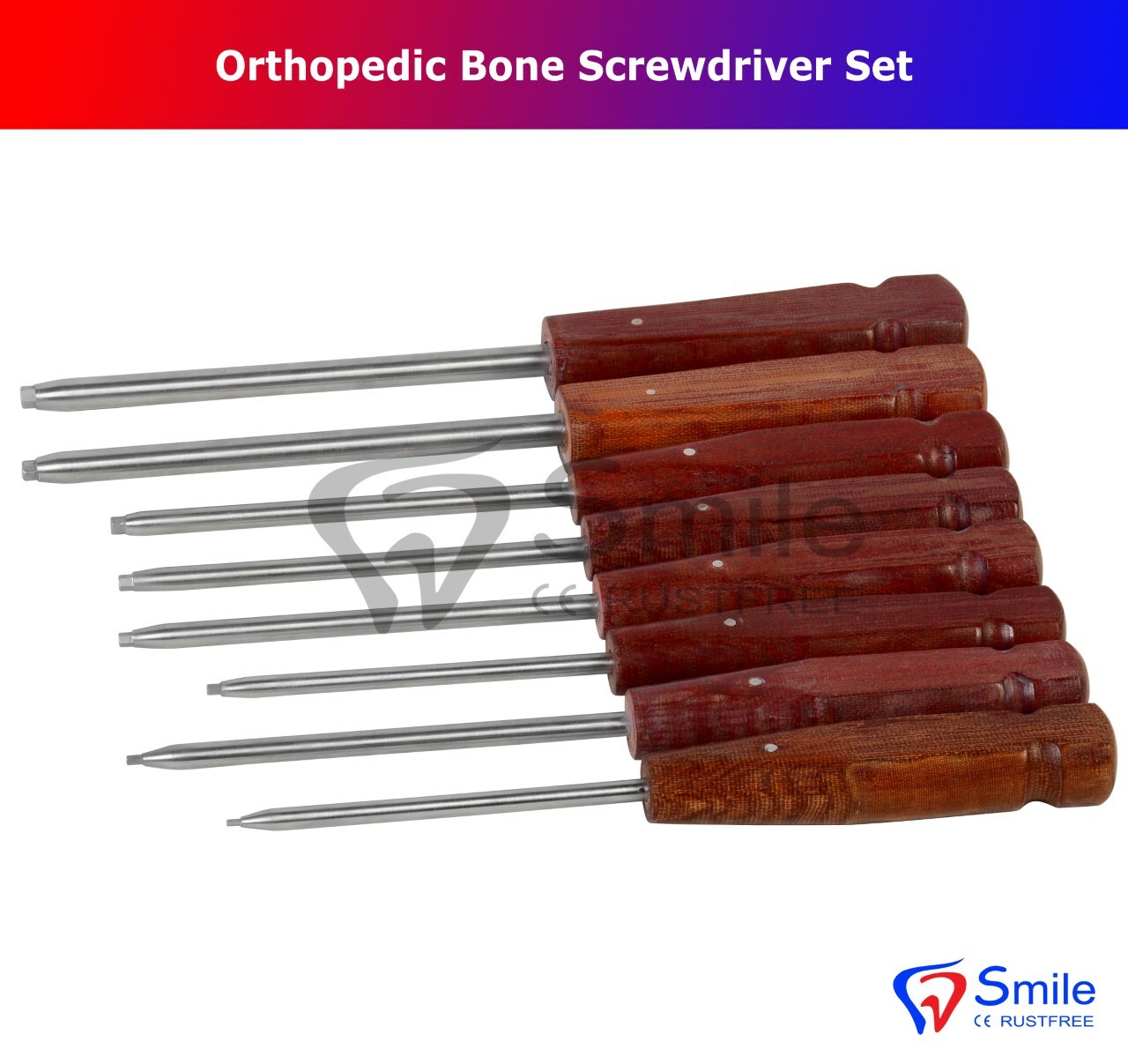 Smile Bone Screwdriver Hex Head 8 Pcs Set – Veterinary orthopedics Instruments