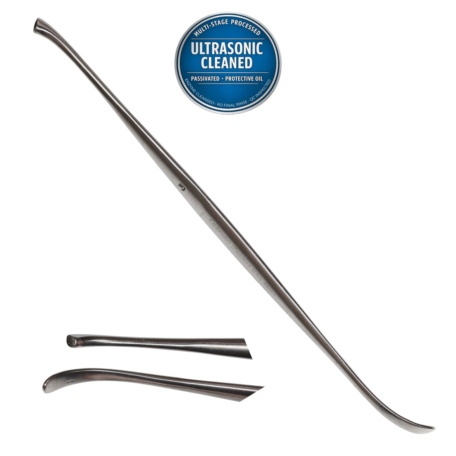 Codman 65-1017 #3 Penfield Dissector, Curved, Double-Ended, 7-3/4in