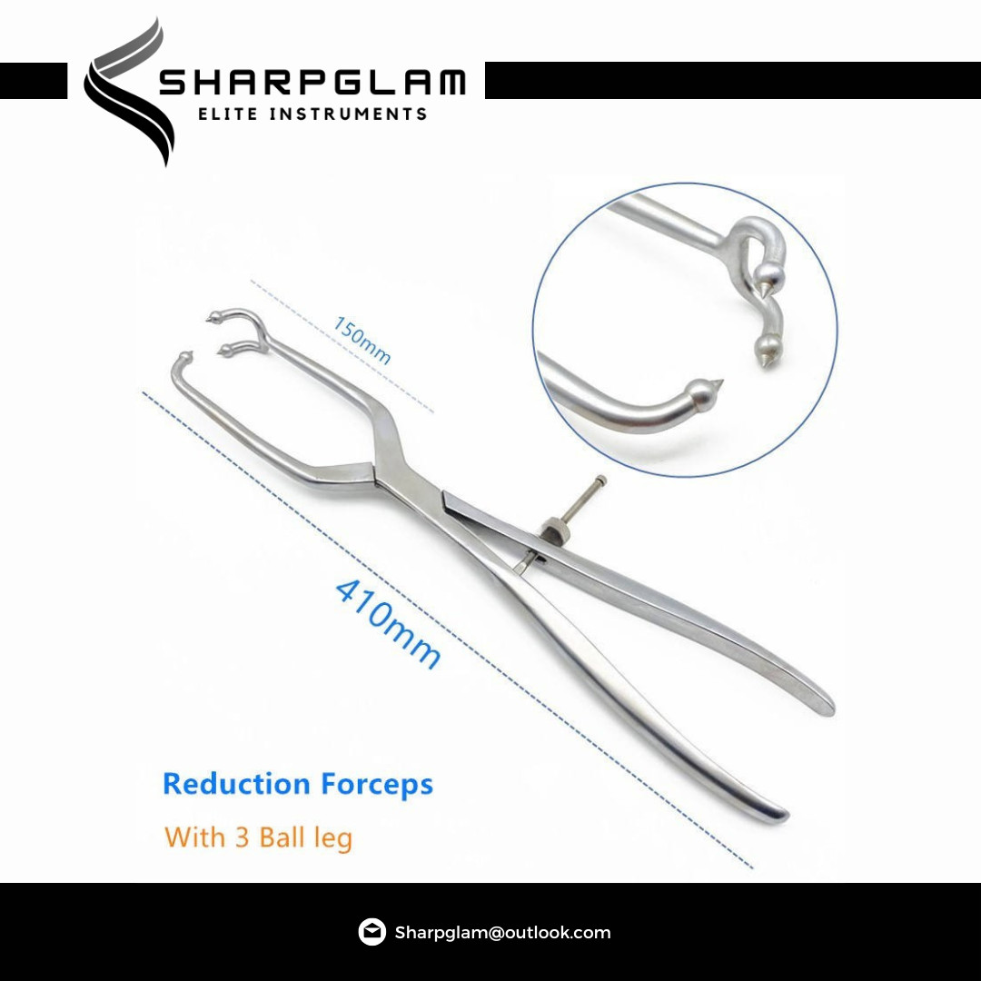 Sharpglam Orthopedic Pointed Reduction Forceps with 3 Ball High/Low Leg Tool CE