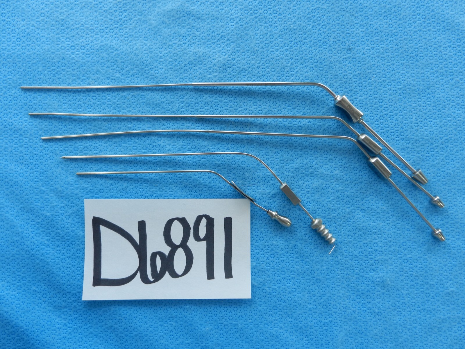 D6891 V. Mueller Pilling Jarit Neuro Surgical Spinal Suction Tubes Lot of 5 5FR