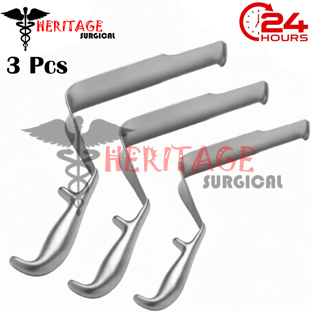 ST Mark Pelvis Retractor Deep Surgery Set Of 3Pcs Orthopedic Surgical Instrument