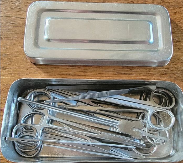 3 Set of 13 Pcs Basic Minor Surgery Kit W/ Steel Box Surgical Instruments
