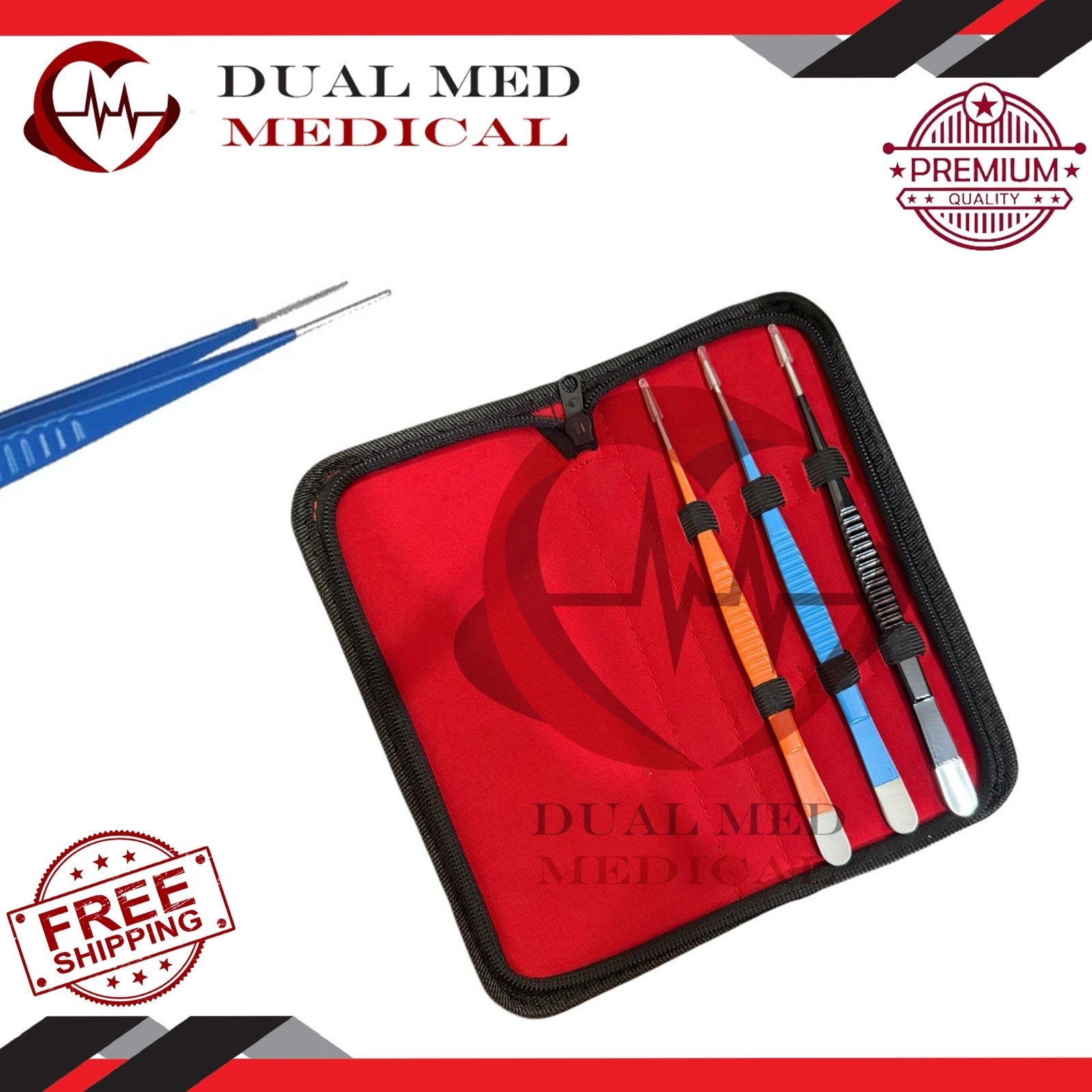Debakey Tissue Forceps Set of 3 Pcs 22cm With 2mm Tip