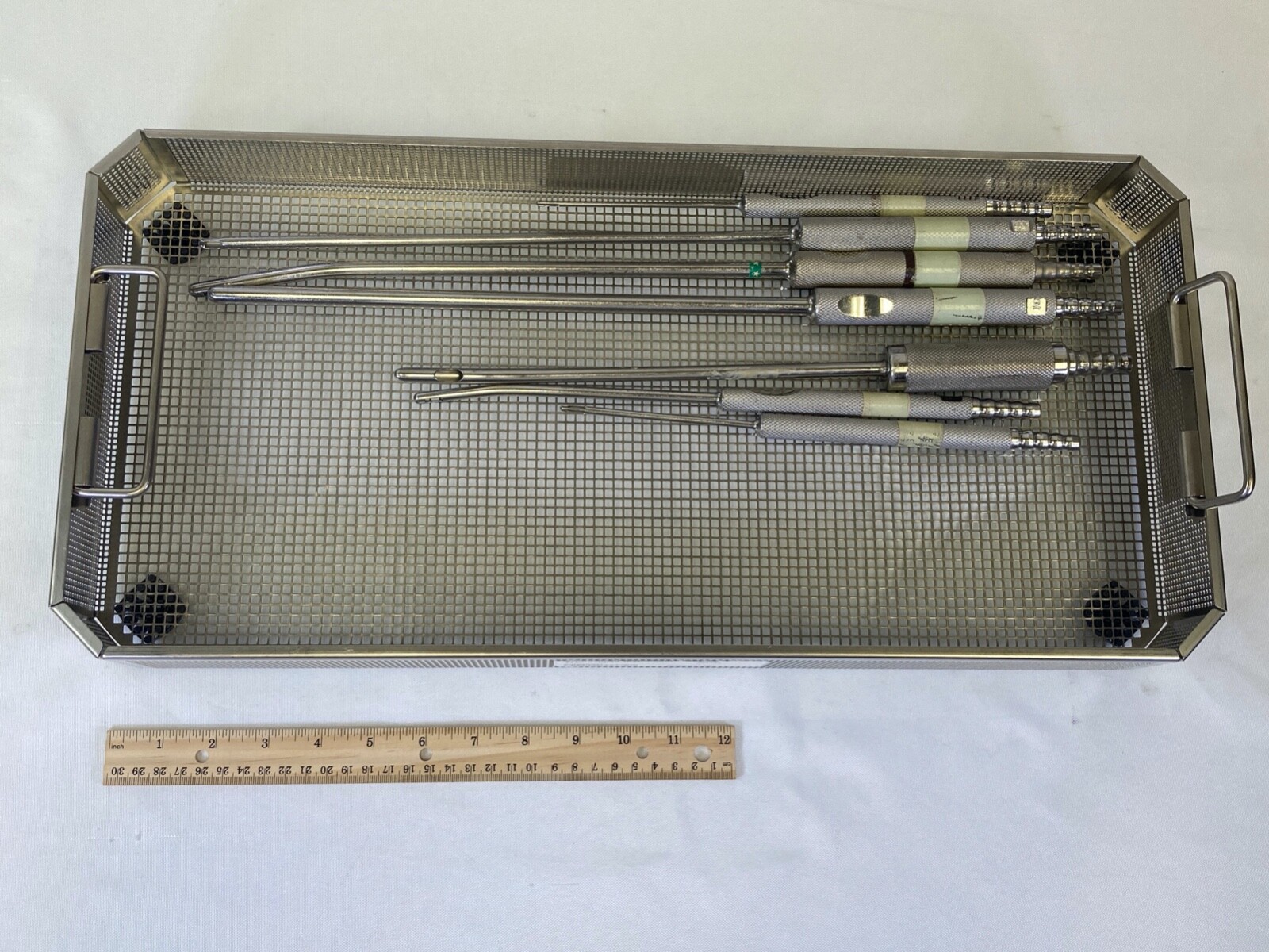 7 Piece Padget Liposuction Cannula Set w/ Sterilization Tray Toomey Ends