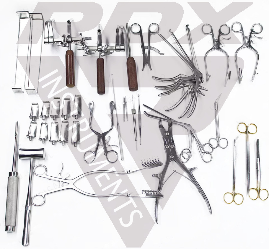 Basic Spinal Surgery Instruments Set of 30 Pcs with Sterilizing Box