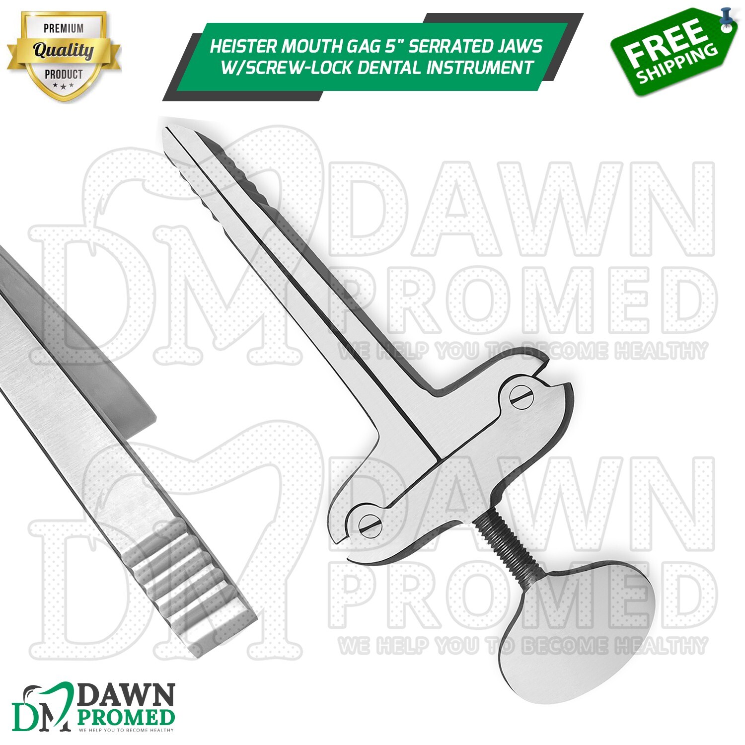 Heister Mouth Gag 5″ Serrated Jaws W/Screw-Lock Surgical Dental Instruments