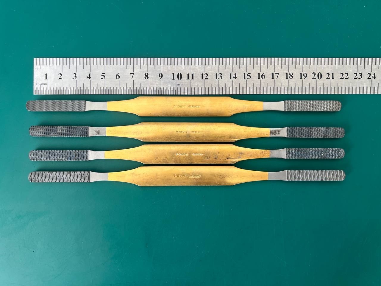 LOT of 4 Storz P1000 Gold Rasp Double-ended Straight Tungsten carbide ends 8-1/2