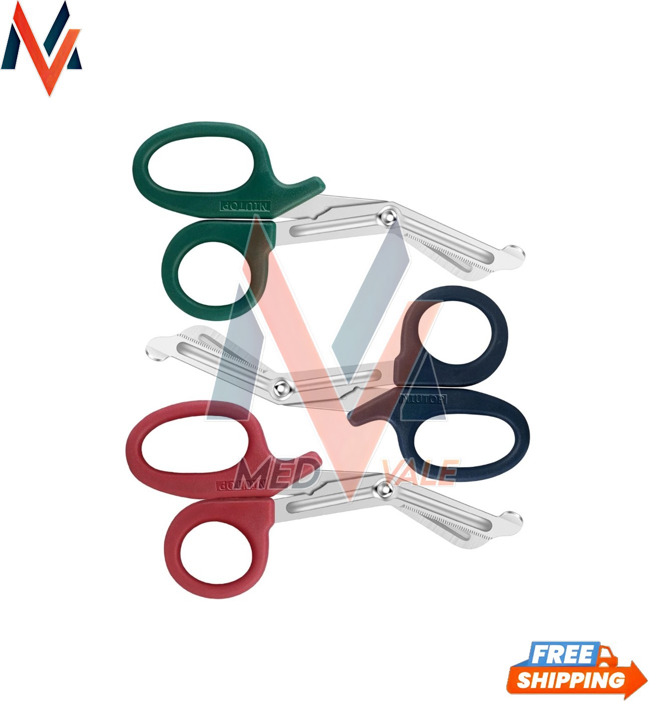 Trauma Shears, Medical Scissors 3-Pack, Premium Bandage Scissors for Nurses
