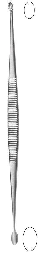 JACOBSON Bone Curette, 5.1/2″, Double Ended, Oval Cups