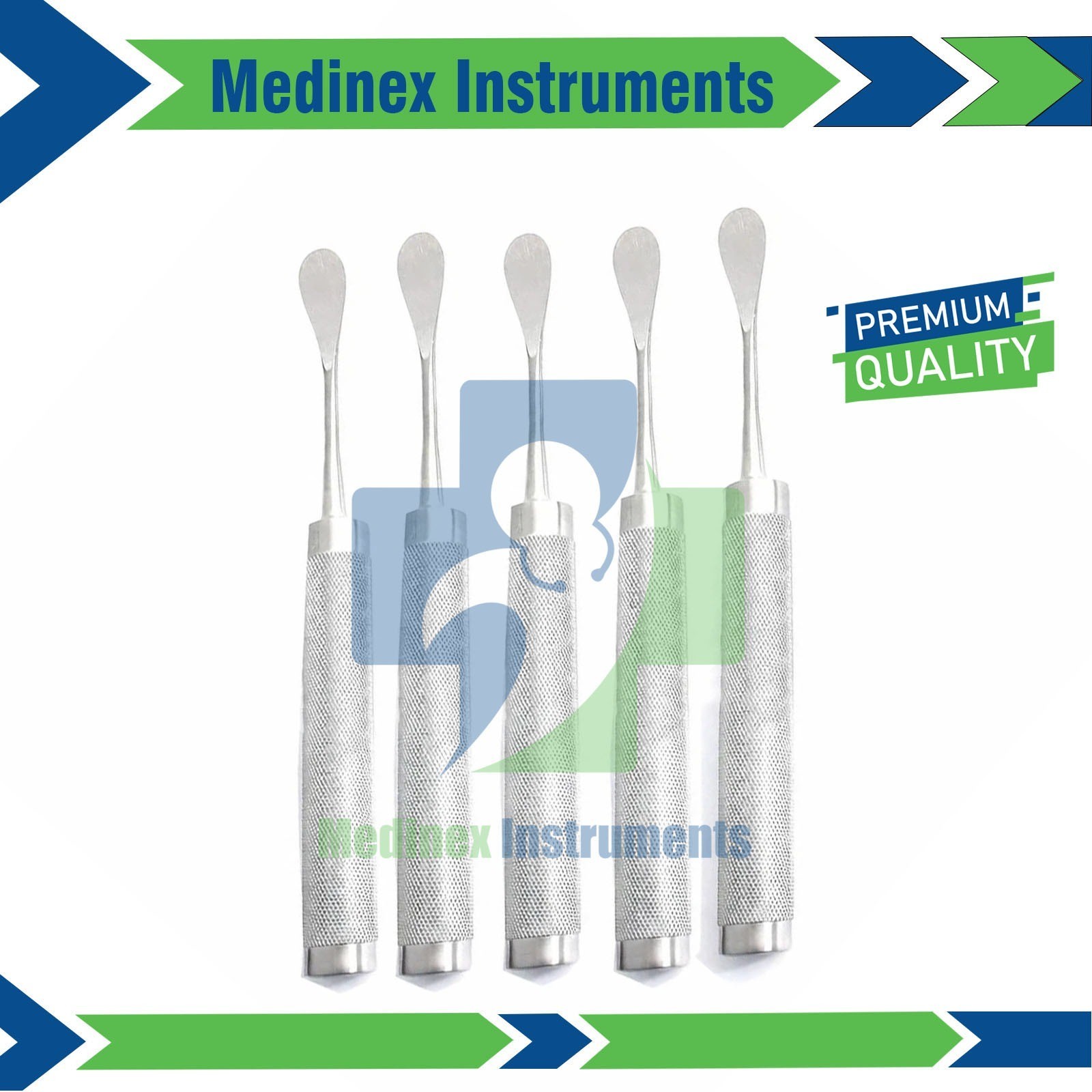 Spinal Cobb Elevator 9,13,15,19,25mm Orthopedic Intsrument Length 28cm Set of 5