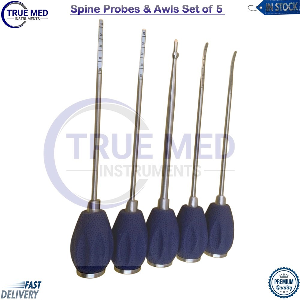 Spine Probes & Awls Set of 5 – Neurosurgery Orthopedic Surgical Instruments