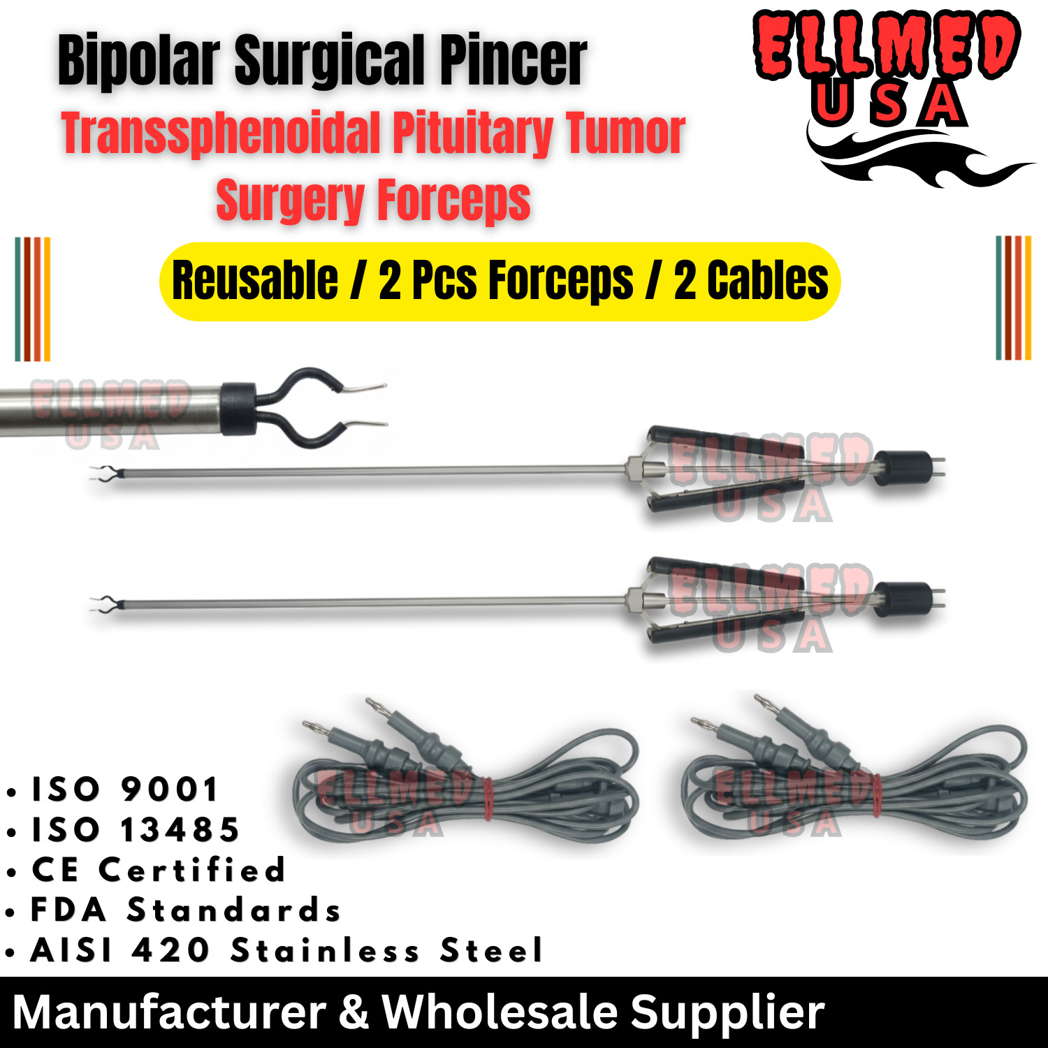 Bipolar Pincers – Transsphenoidal Pituitary Tumor Removal Surgery Forcep & Cable