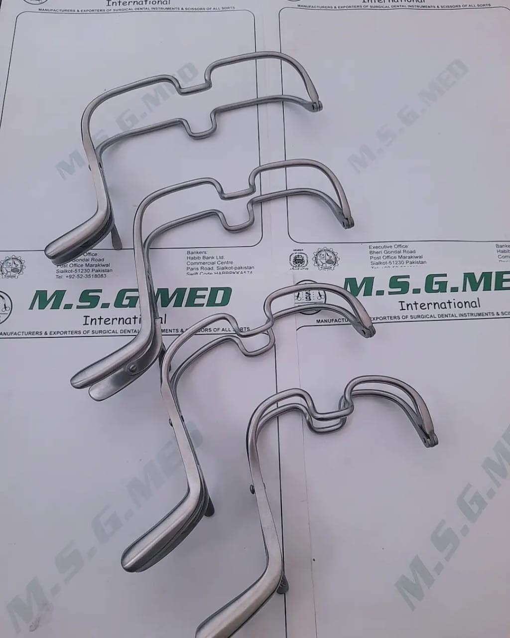 4PCS Adenoidectomy Mouth Divaricator Set Surgical ENT Instrument Stainless Steel