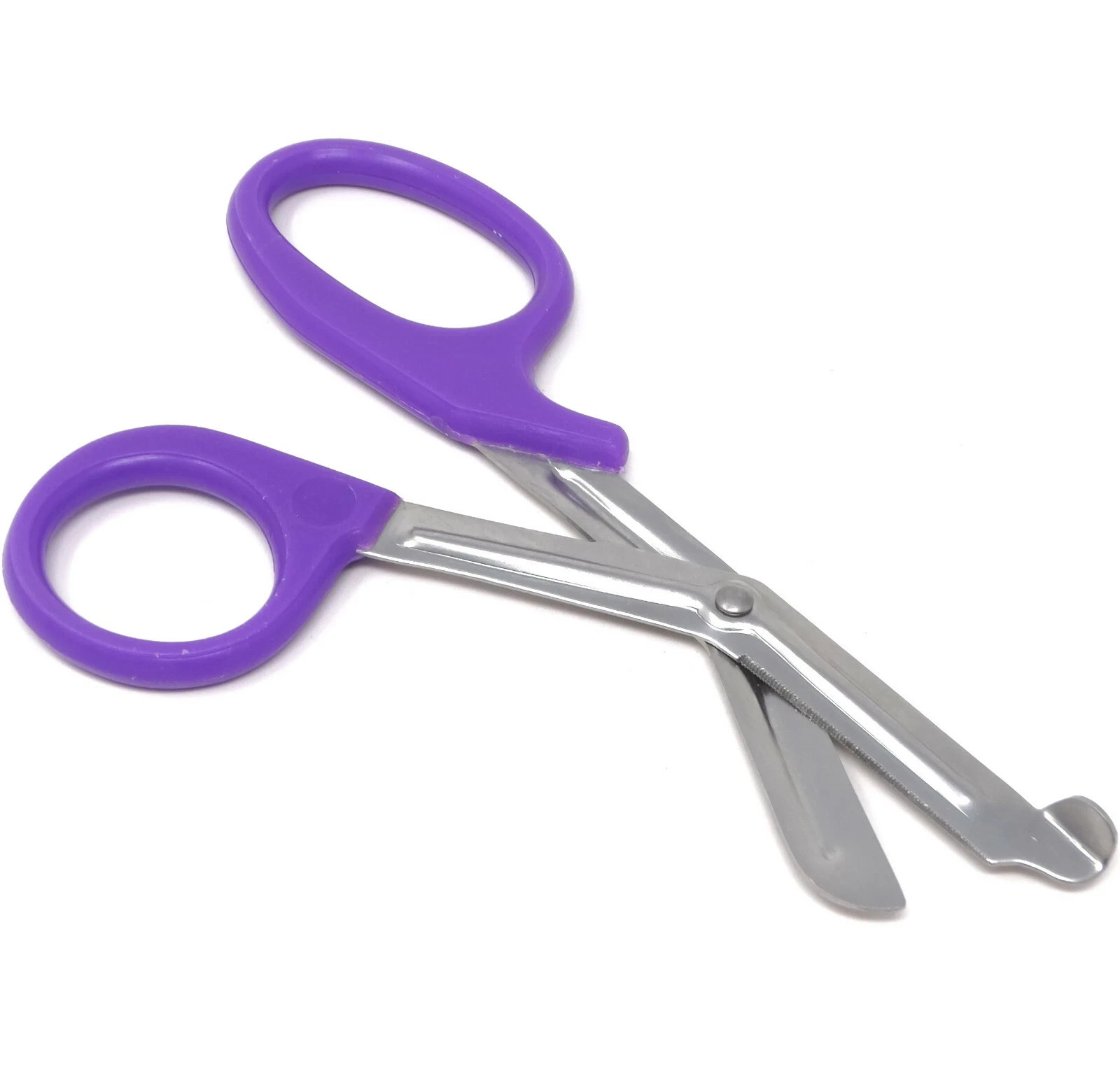 Set of 3 Paramedics and Utility Shears, 7.5″, One Serrated Blade, Purple Rings