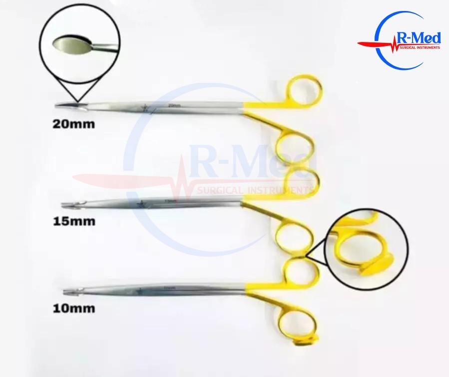 Trepset Facial Flap Dissector Scissors Set 3 Pcs 10mm,15mm,20mm, Total Length