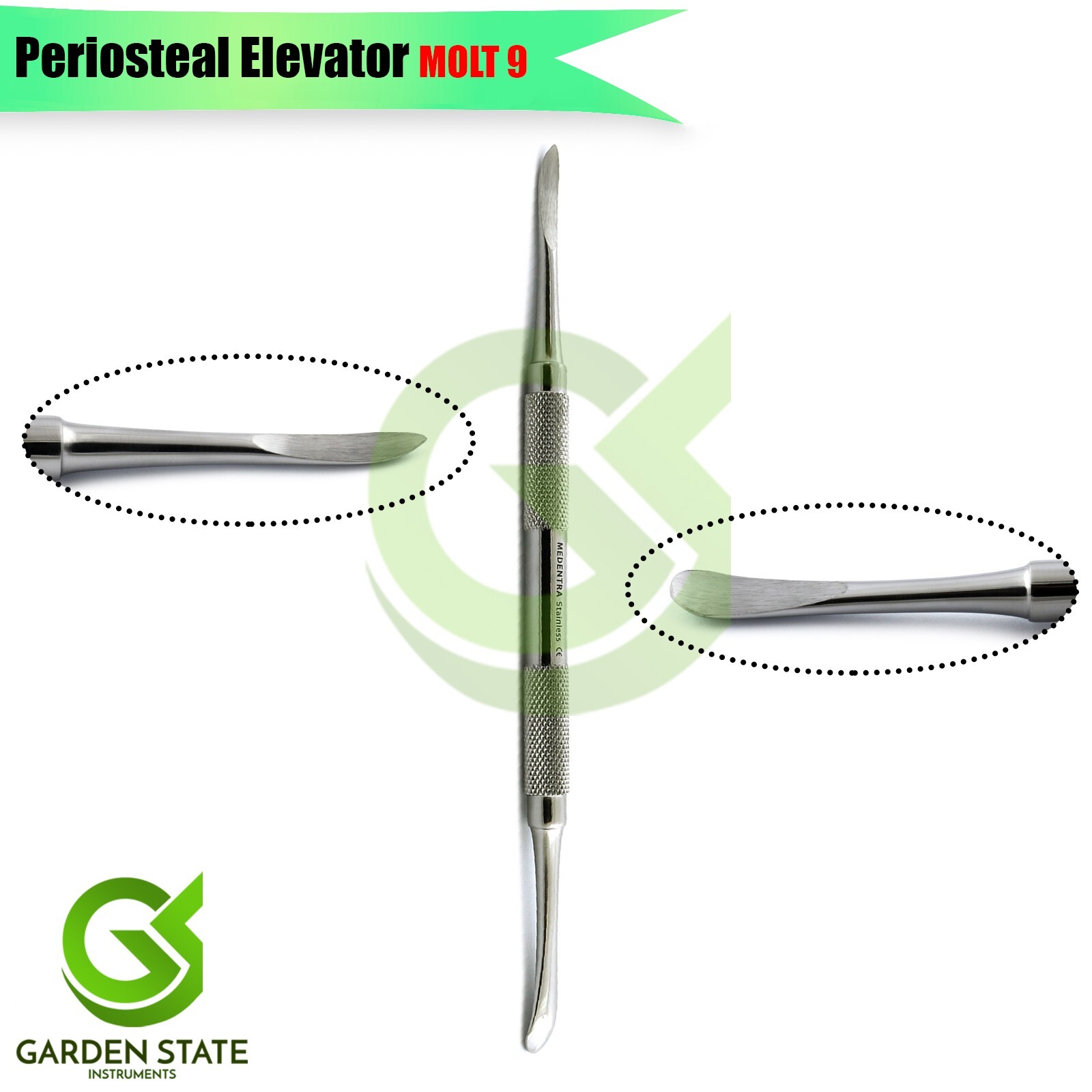 Dental Periosteal Elevators Molt 9 Implant Gingival Tissue Retracting Scaler