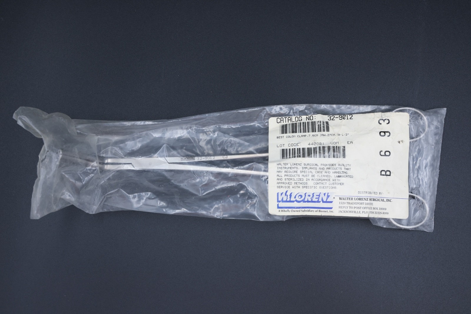 NEW W. Lorenz 39-9012 Best Colon Clamp 7.5cm Jaw, 27cm, 10 1/2″