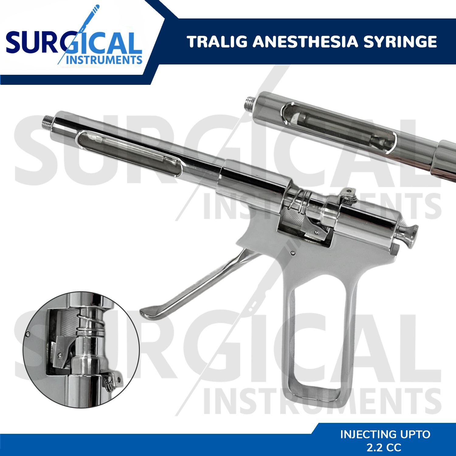 Dental Tralig Anesthesia Syringe 2.2 CC Surgical Instruments German Grade