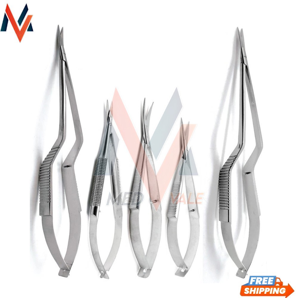 Eye Ophthalmic Castroviejo Yasargil Scissors Micro Surgical Instruments Set of 5