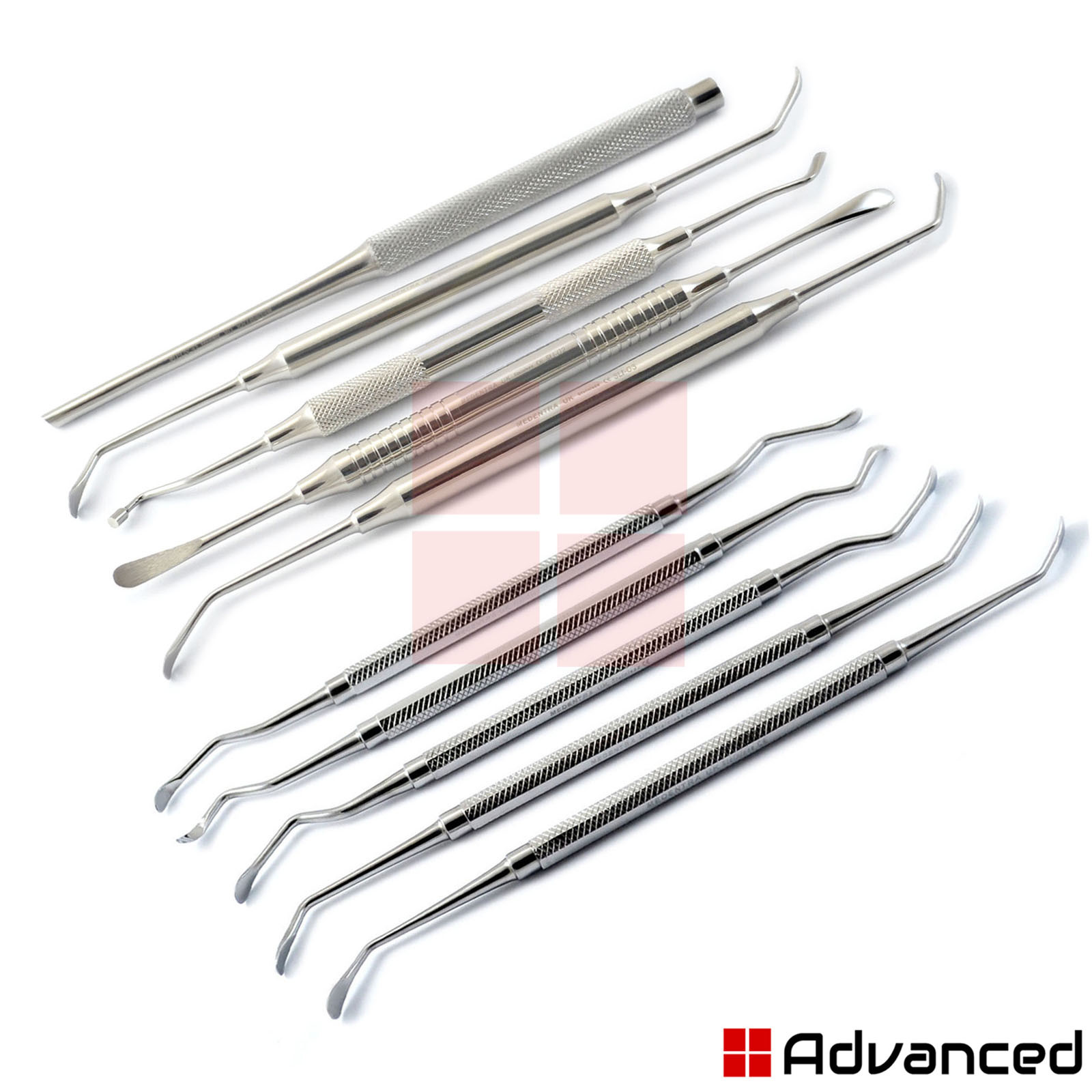 Surgical Sinus Lift Instruments Sinus Handle Elevators Implantology Curettes New