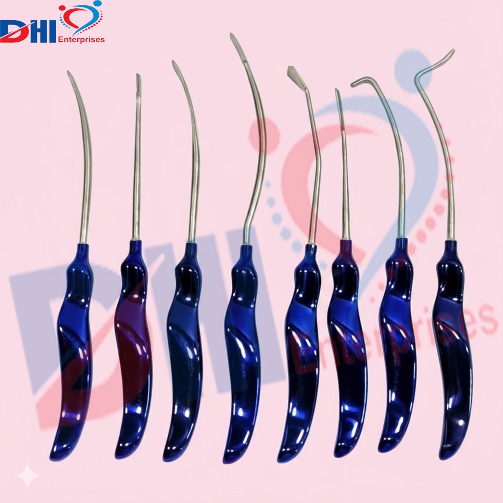 Face Lift Browlift Dissector & Elevator Plastic Surgery Instruments Set of 8 Pcs
