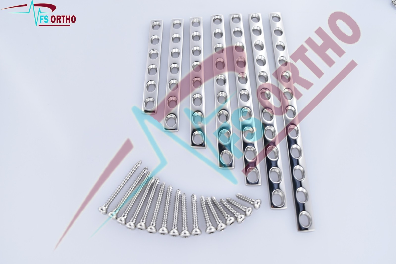 4.5mm DCP Narrow Plates 6 to 14 Holes plates with screws (100 Pcs)-SS-316L ortho