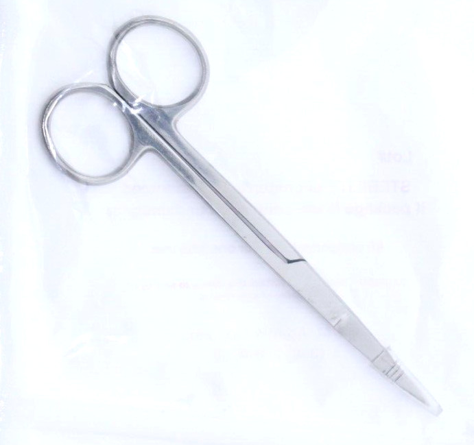 5-PACK / ADAMCO Iris Scissor Straight 4″ Sharp – REF: 14-3335 – SEALED / STERILE