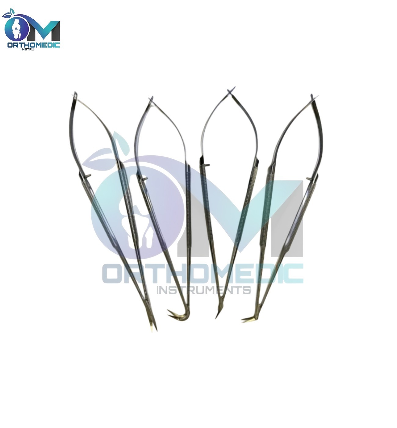 Set of 4 Konig Medline Jacobson Micro Vascular Scissors 7 Rhoton Curved Blades