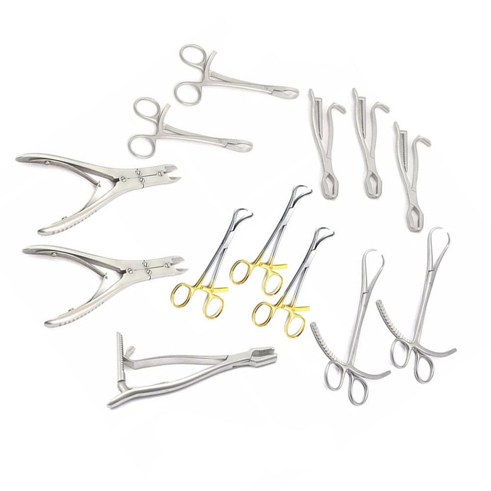 13 Pcs Orthopedic Instrument Set Stainless Steel Reusable Surgical Clinic Kit