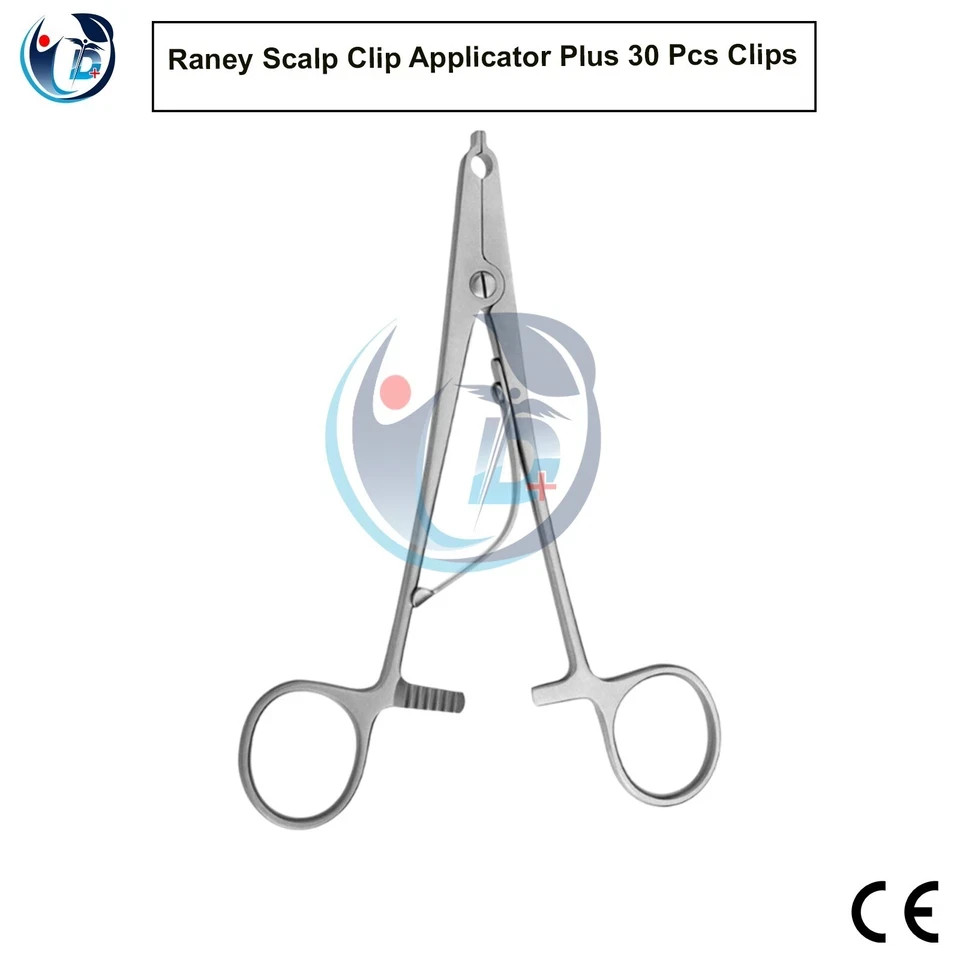 Raney Scalp Clip Applicator Plus 30 Pcs Clips Surgical Instruments Set