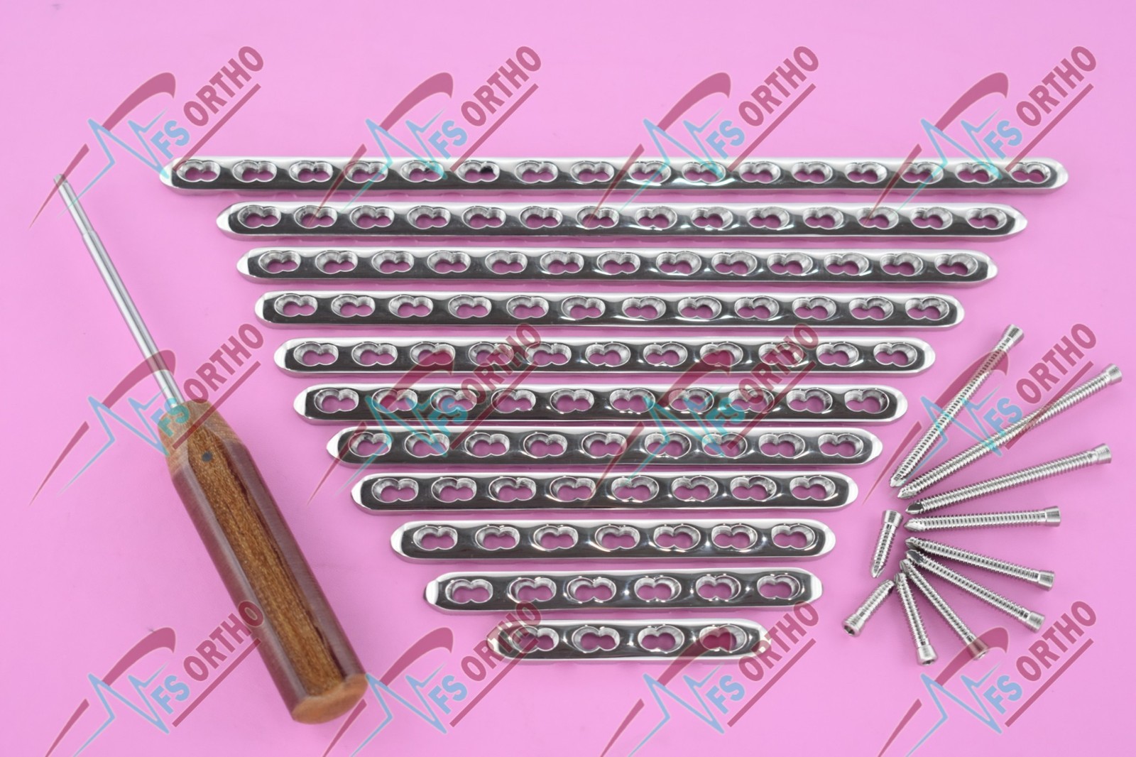4.5mm Narrow Locking Plates 6-14 Hole + 5mm LCP Screws 116PC SS316L
