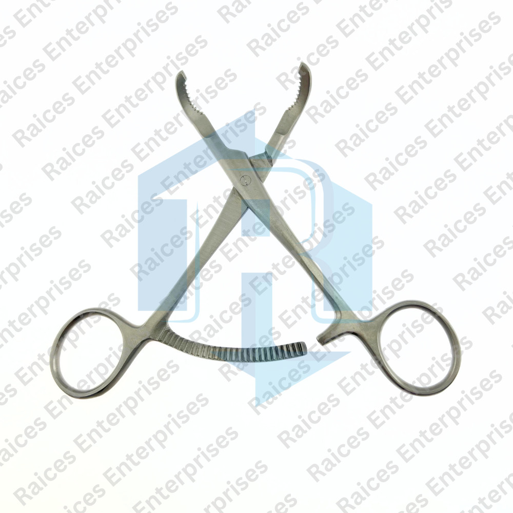 Reduction Forceps Pointed & Serrated, Ratchet lock Stainless Steel Forceps 15 cm