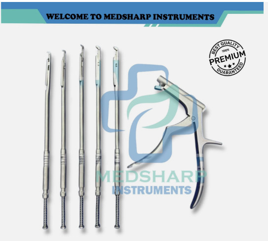 Interlaminar Kerrison Rotating Rongeur Set Spine Surgery Orthopedic Instruments