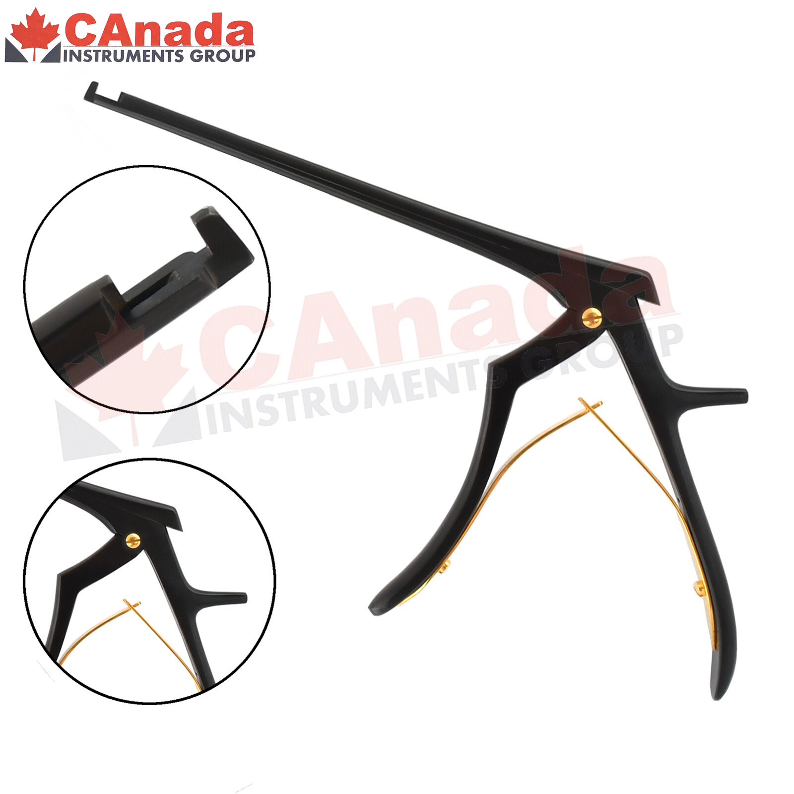 2mm Kerrison Rongeurs 7″ Upward 90° With Black Coating & Gold Ratchets Orthopedi