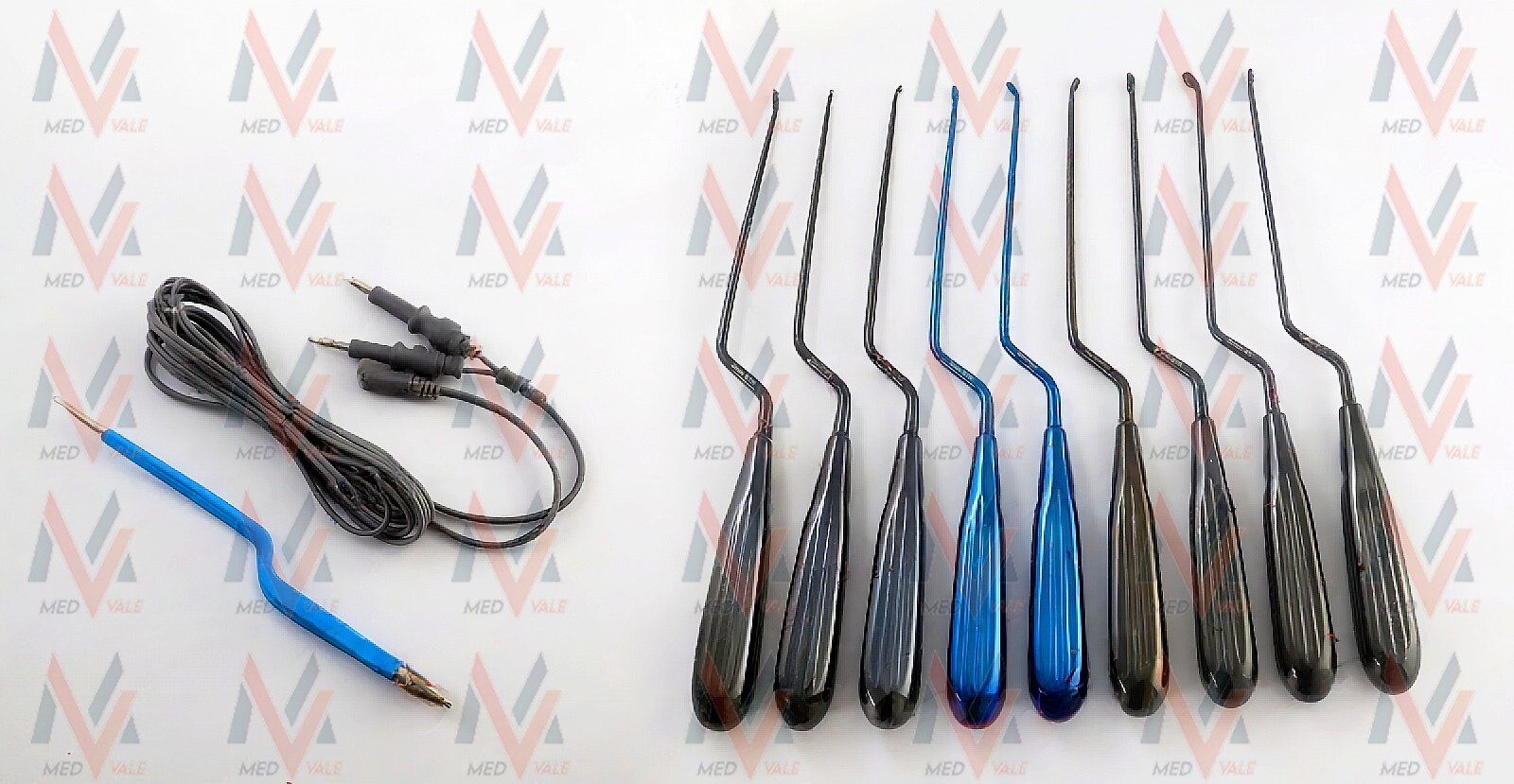 Bayonet Spoon Set Black + Scissor +Bipolar Forceps STR And CVd by MEDVALE