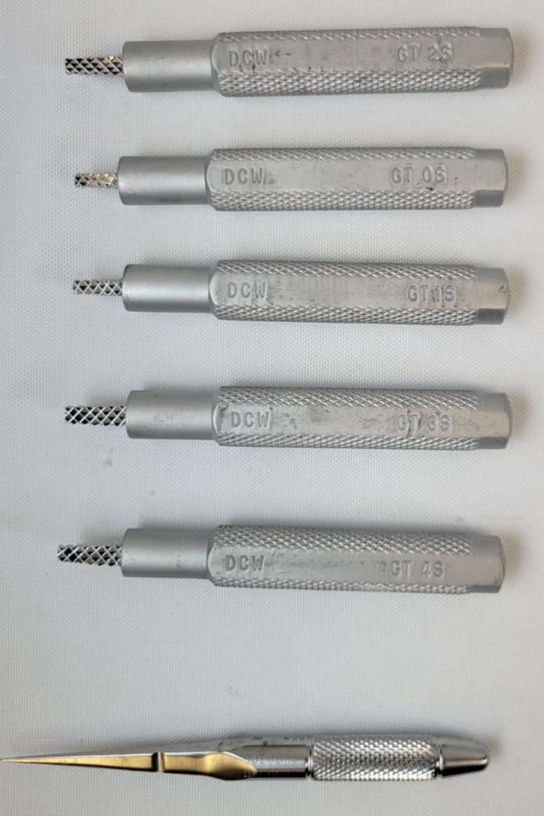 Set of 5 DCW Swanson Finger & Toe Joint Rasps Orthopedic Sizers w/ Broach