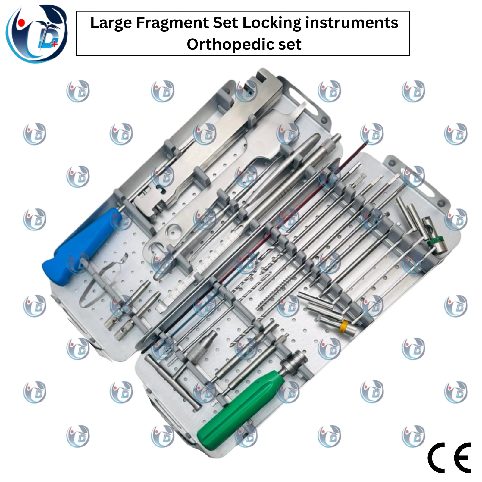 Large Fragment Locking Instrument Set w/ Screw Tray Orthopedic Surgical Kit SS
