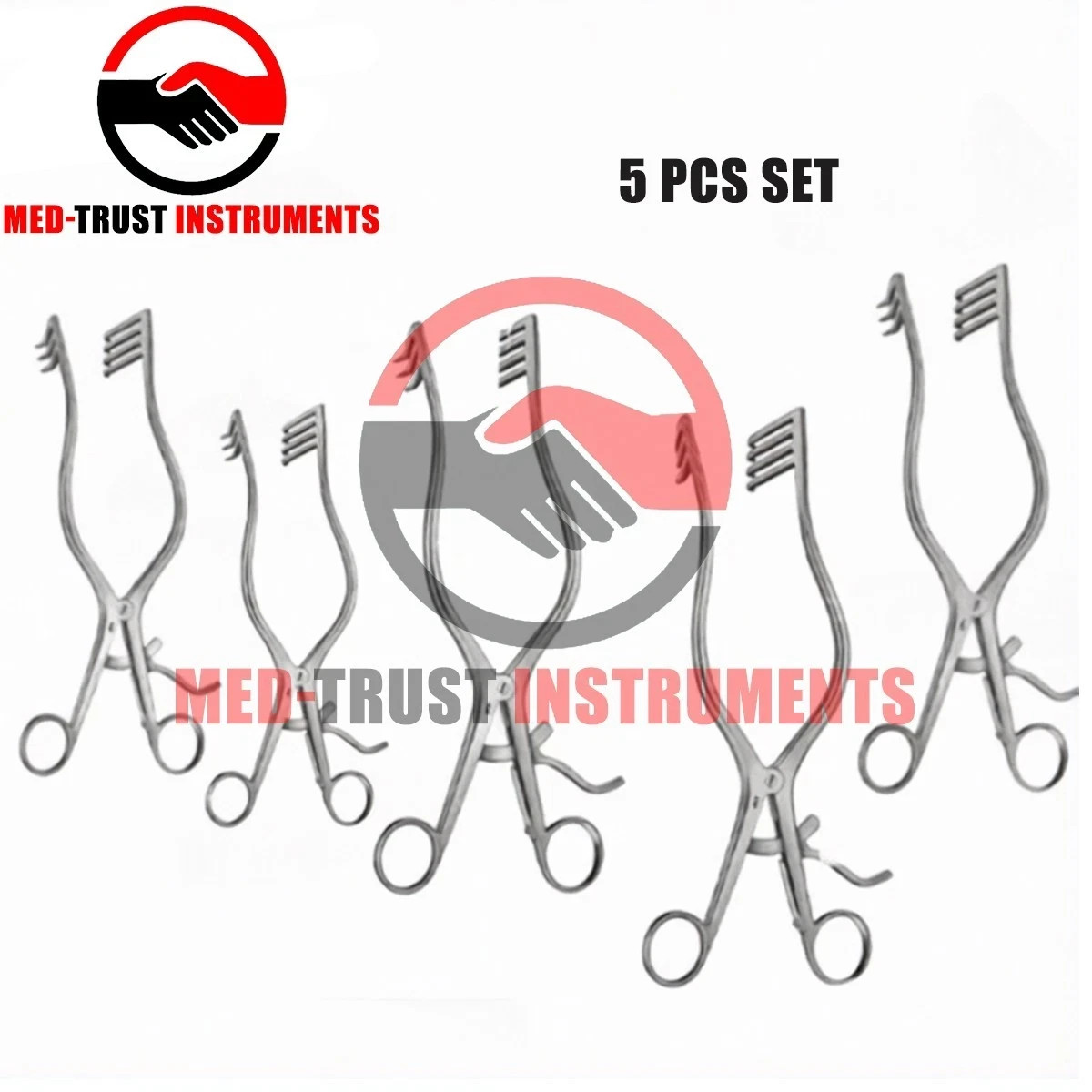 Laminectomy Retractors Set 5 Pcs Spine Surgical Orthopedic Instruments