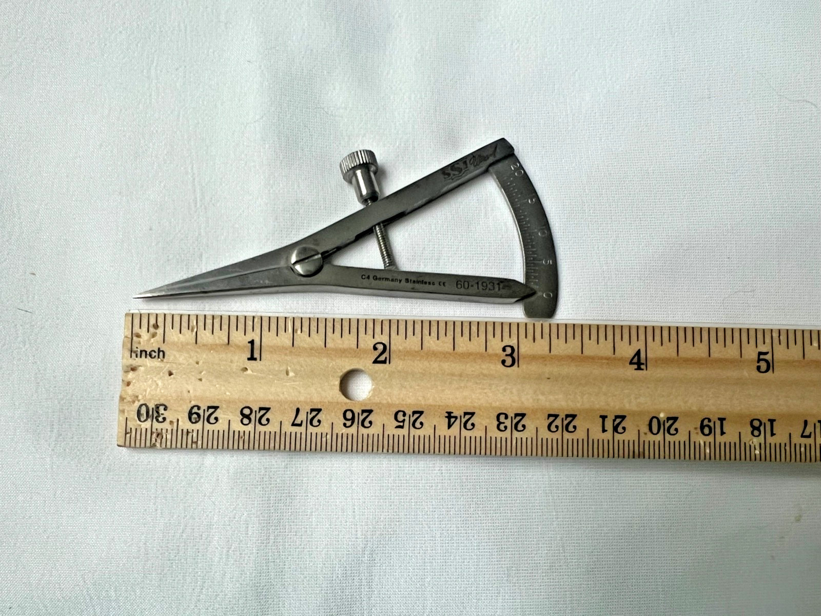 SSI Ultra 60-1931 Ophthalmic Castroviejo Caliper Scale 0-20mm , 3-1/2″ Length