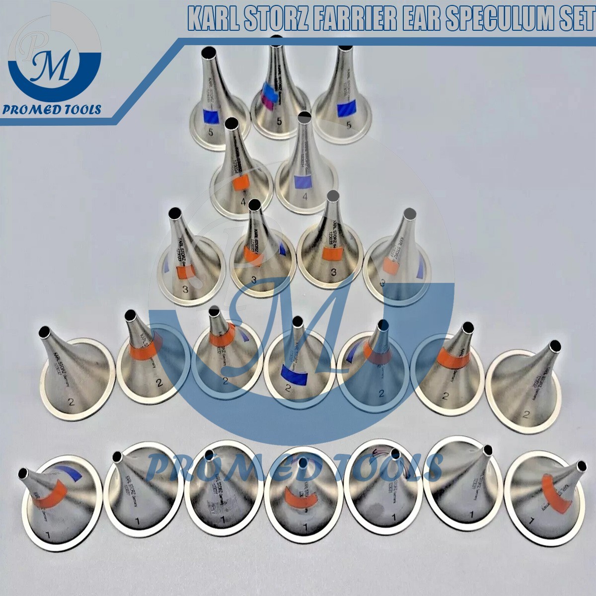 Karl Storz Farrier Ear Speculum Set of 26 Various Sizes 1 to 5 mm