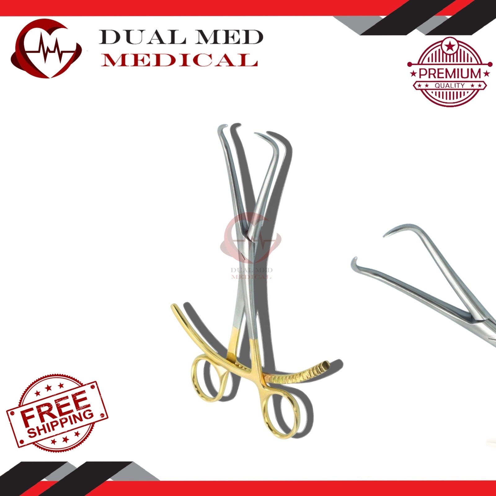 Bone Reduction Forceps 7″ Pointed Tips Double Ratchet Orthopedic Instruments